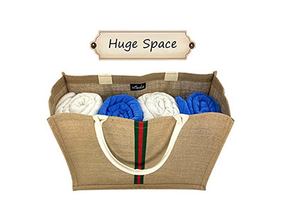 حقيبة قش روطان كبيرة حقيبة يد من القنب بشريط دانتيل شاطئي