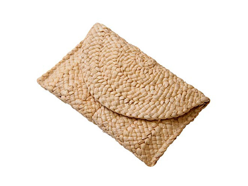 حقائب قش كبيرة من حبل رمادي وشبكة للسيدات وحبات الأرز وسلسلة صغيرة وأفضل جديلة شاطئية