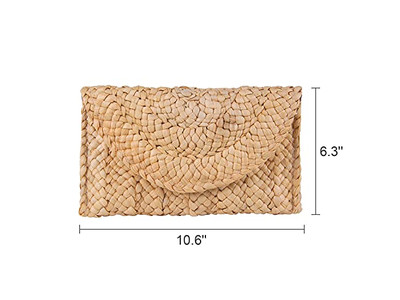 حقائب قش كبيرة من حبل رمادي وشبكة للسيدات وحبات الأرز وسلسلة صغيرة وأفضل جديلة شاطئية