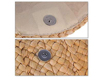 حقائب قش كبيرة من حبل رمادي وشبكة للسيدات وحبات الأرز وسلسلة صغيرة وأفضل جديلة شاطئية