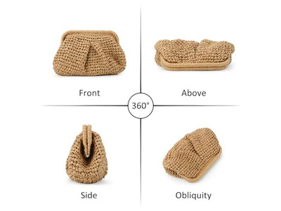 حقيبة كلاتش قش كبيرة بتصميم كرز للفتيات وحقيبة شاطئ بمقبض هاواي وجوفاء للسيدات وحرف