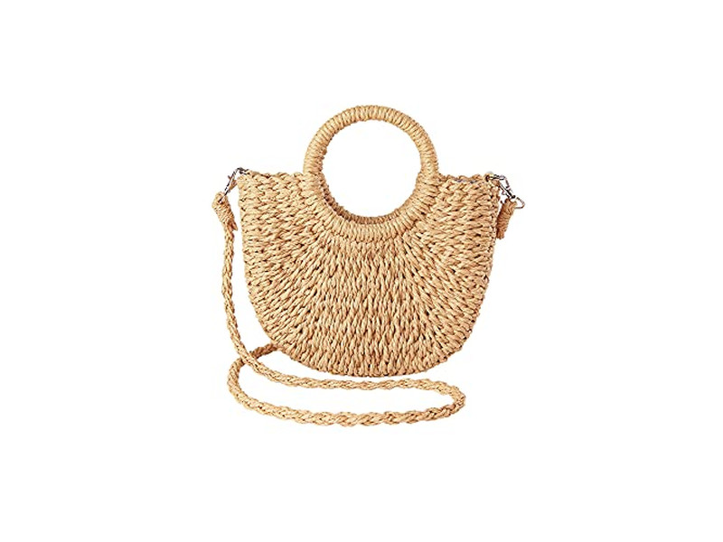 حقيبة قش ملونة سلة شاطئية مضفرة يدوية الصنع من ماليزيا والمكسيك