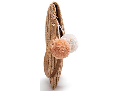 حقيبة قش أسطوانية خضراء للسيدات حقائب يد خفيفة الوزن شبكية للشاطئ