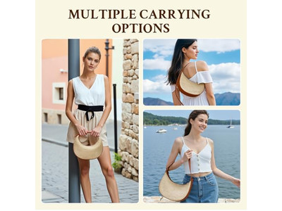 حقيبة قش قابلة للطي مستحضرات تجميل حجم كبير أسطوانية منقوشة دائرية محبوكة