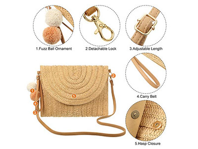 حقائب قش العطلات الكلاسيكية المغربية الجديدة 2023 معدنية مكرمية بلاستيكية