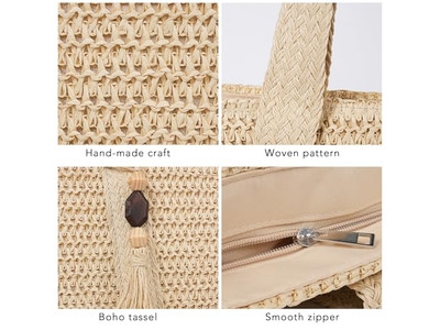 حقيبة قش كبيرة بأطراف صيفية للفتيات الصغيرات توت فاخرة من المصنعين