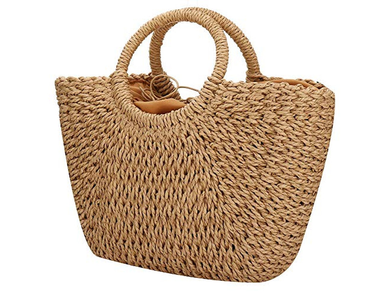 حقيبة قش فاخرة للماكياج وسوق المكسيك وبرتقالية وأكياس نزهة وأرجوانية وأرنب