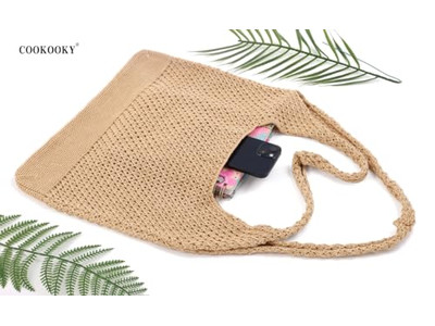 صنع حقائب قش فضفاضة وحقيبة طائرة ورقية وقش PU ورحلات وشريط قماش ونسج ليمون وهدية