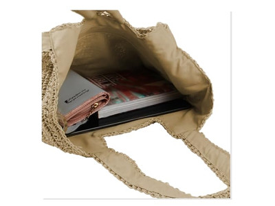 حقيبة قش بسيطة موضة جديدة بحزام طويل وقفل سلسلة مبتكرة المكسيك