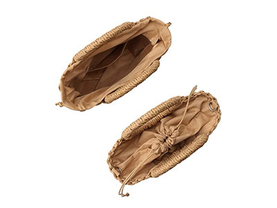 حقيبة قش متخصصة وحقائب نخلة وورق ولؤلؤ وهاتف وشكل دائري عادي وصدفة صغيرة