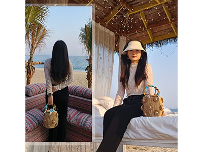 حقائب قش مطبوعة حقيبة معاد تدويرها مواد تسوق من الأعشاب البحرية قبعات كمبوديا مجموعة مواد