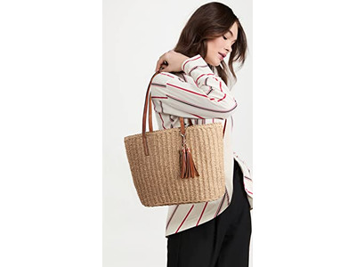 حقيبة قش مبتسمة بحزام واحد موك فارغ بني حرفي أخضر طباعة هندية ريترو للنساء