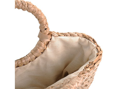 حقيبة شاطئ قش إسبانية صيفية بشعار الفلبين من الجوت والرافيا مع نافذة