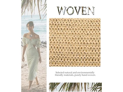 حقيبة قش مع حزام لؤلؤي للشاطئ