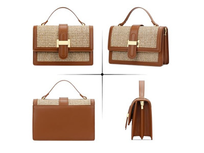 حقائب قش مع اسم حقيبة تسوق محبوكة