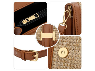 حقائب قش مع اسم حقيبة تسوق محبوكة