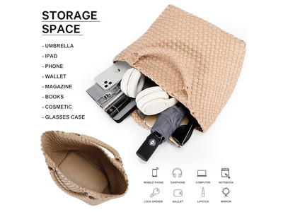 حقائب قش دلو حقيبة كبيرة بشعار مبطنة