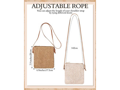 حقيبة كلاتش قش وردية صغيرة بحزام سحب عصري من الجوت