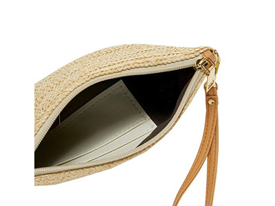 حقائب قش مبطنة بحجر الراين مطرزة بألوان حلوى لحقائب وصيفات العروس