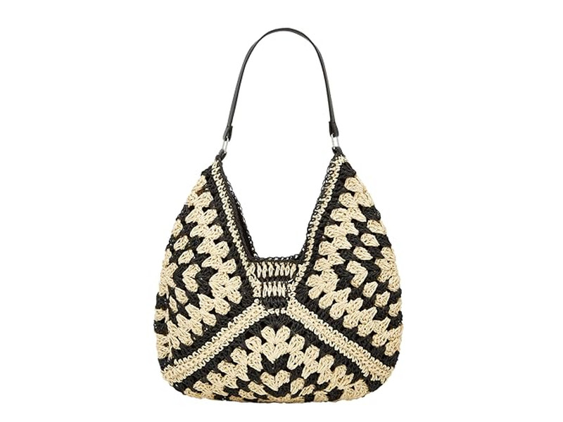 حقيبة قش ورقية مضفرة للنساء مجموعة حقائب يد قوس قزح