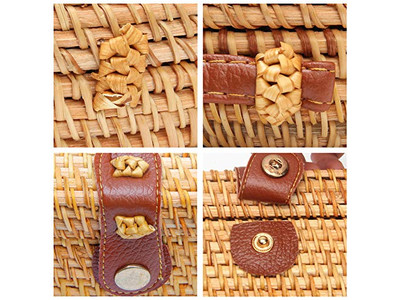 حقيبة قش صيفية بمقبض علوي منسوجة بشراشيب لؤلؤية للأطفال والنساء بعابرة للجسم