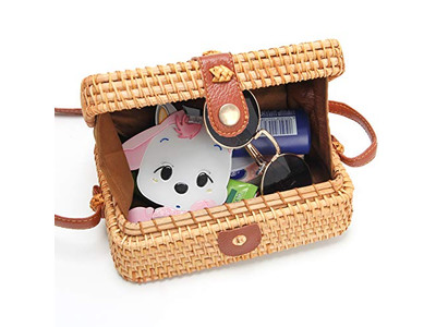 حقيبة قش صيفية بمقبض علوي منسوجة بشراشيب لؤلؤية للأطفال والنساء بعابرة للجسم