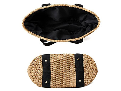 حقائب قش للأطفال نصف دائرية يدوية قابلة للتخصيص