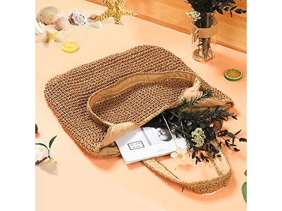 حقيبة قش قطنية وسلة زهور مطرزة وحقائب أساسية من القماش ومحفظة بوهو برميلية