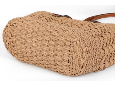 حقيبة قش دراماتيكية كبيرة بتصميم بوهيمي للأطفال بعبوة مزدوجة