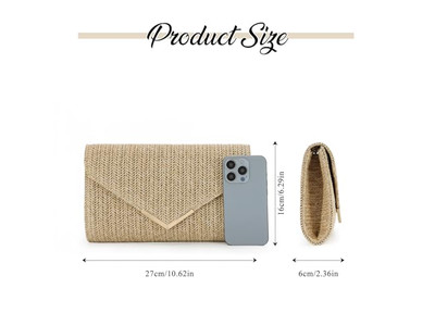 حقيبة قش بسلسلة معدنية صغيرة فاخرة جديدة عصرية لحزمة الشاطئ الكبيرة