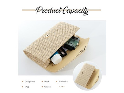 حقيبة قش بسلسلة معدنية صغيرة فاخرة جديدة عصرية لحزمة الشاطئ الكبيرة