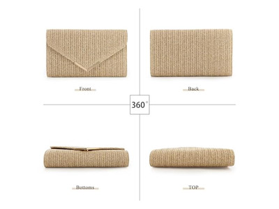 حقيبة قش بسلسلة معدنية صغيرة فاخرة جديدة عصرية لحزمة الشاطئ الكبيرة