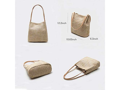 حقيبة قش طبيعية بلاستيكية بقرع قوس قزح دائرية محفظة صغيرة من الأعشاب البحرية قطعة واحدة