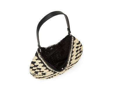 حقيبة قش ورقية مضفرة للنساء مجموعة حقائب يد قوس قزح