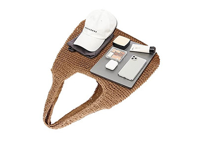 حقيبة قش من الجلد السويدي وحقائب يد ومعصم قمح أبيض وحقائب دقيقة وعشب وجوت كبيرة وكتان متعددة صغيرة